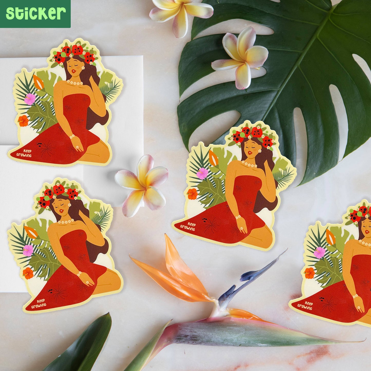 Keep growing AAPI handmade glossy sticker