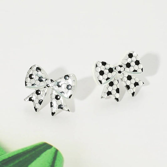 Resin Sports Baseball/Basketball/Football Bow Stud Earrings