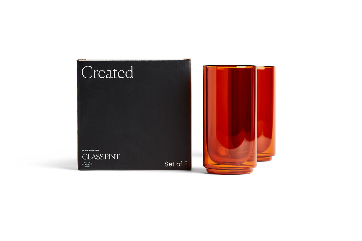 Cove 16oz Glass Pint - Set of 2 - Amber