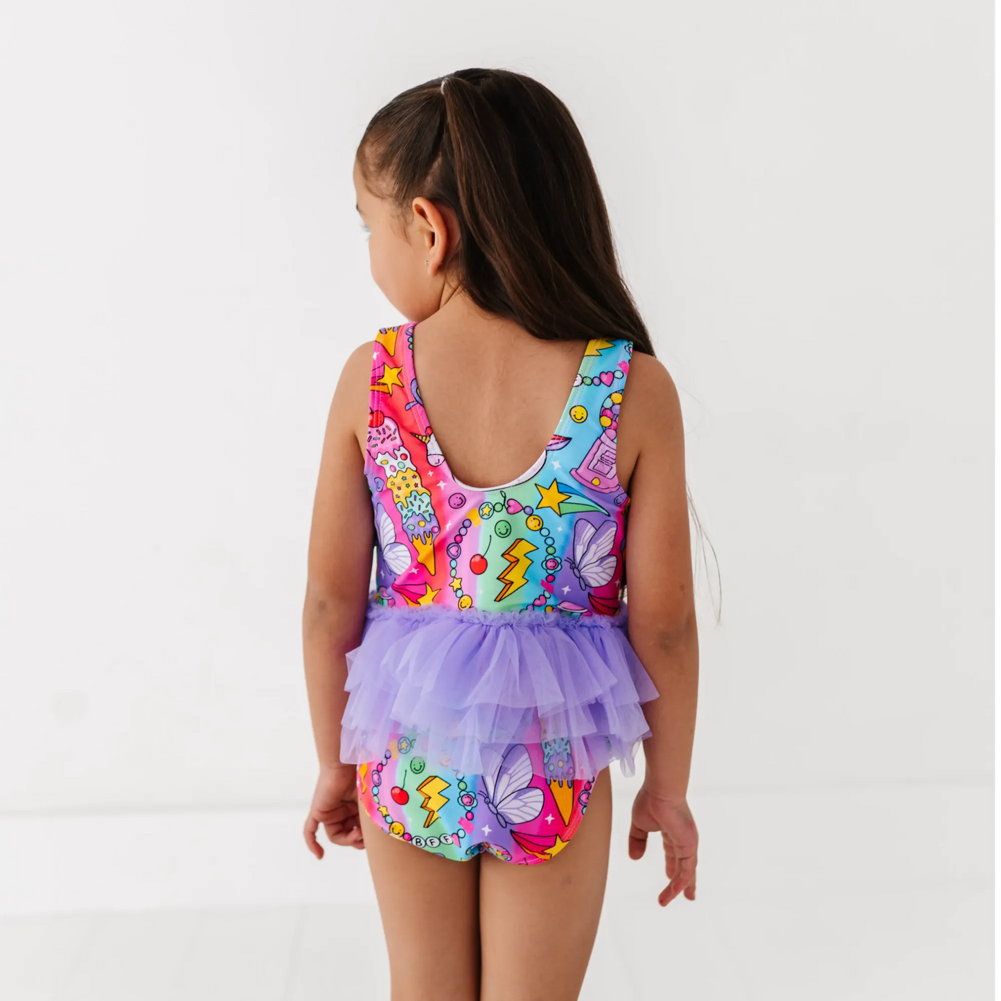 Cosmic Candyland Girls Swimsuit With Tutu