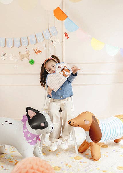 Corgi Standing Foil Balloon - Matte Finish with Dog Owner’s Card | 34.6x27.6 Inches