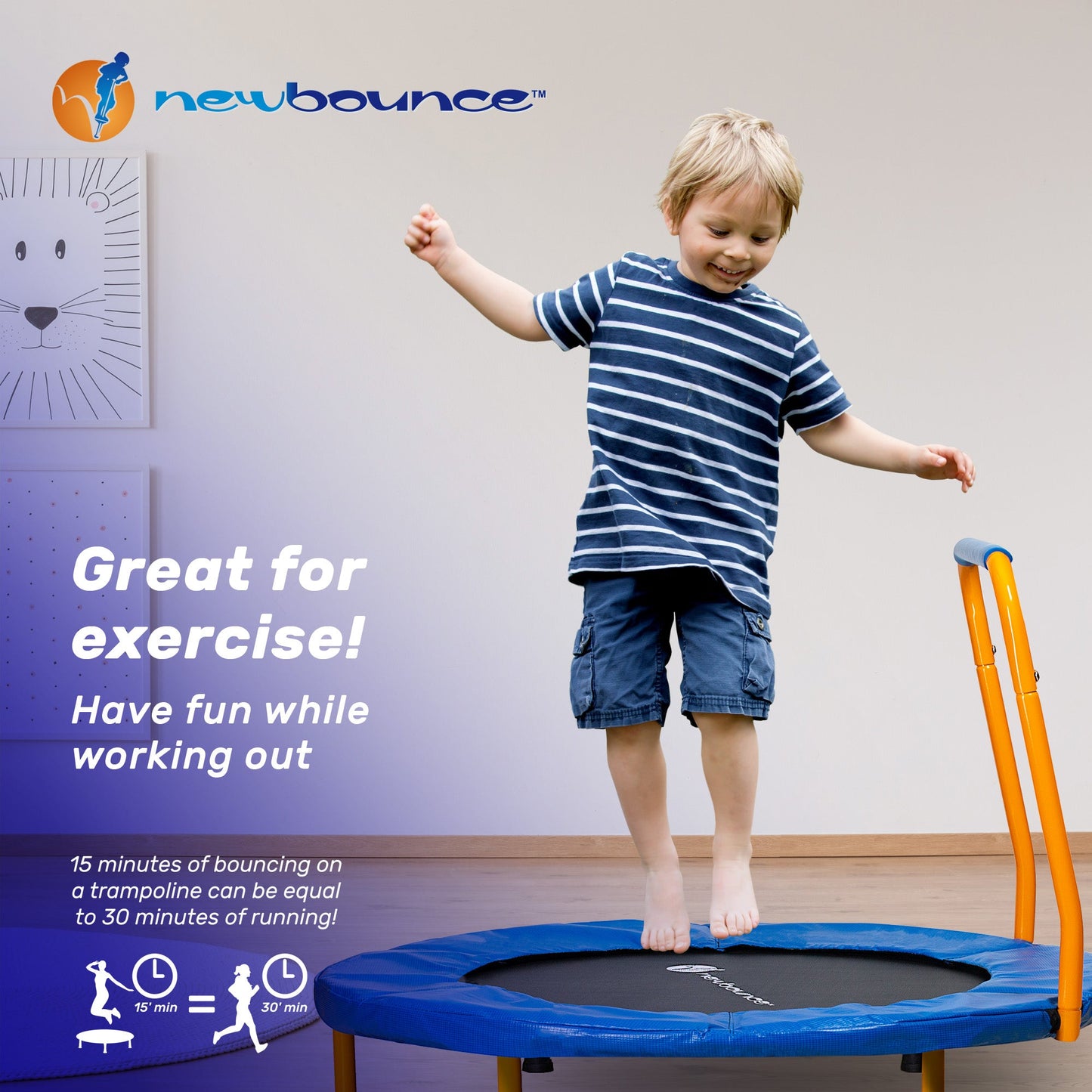 36" Mini Trampoline with Handlebar