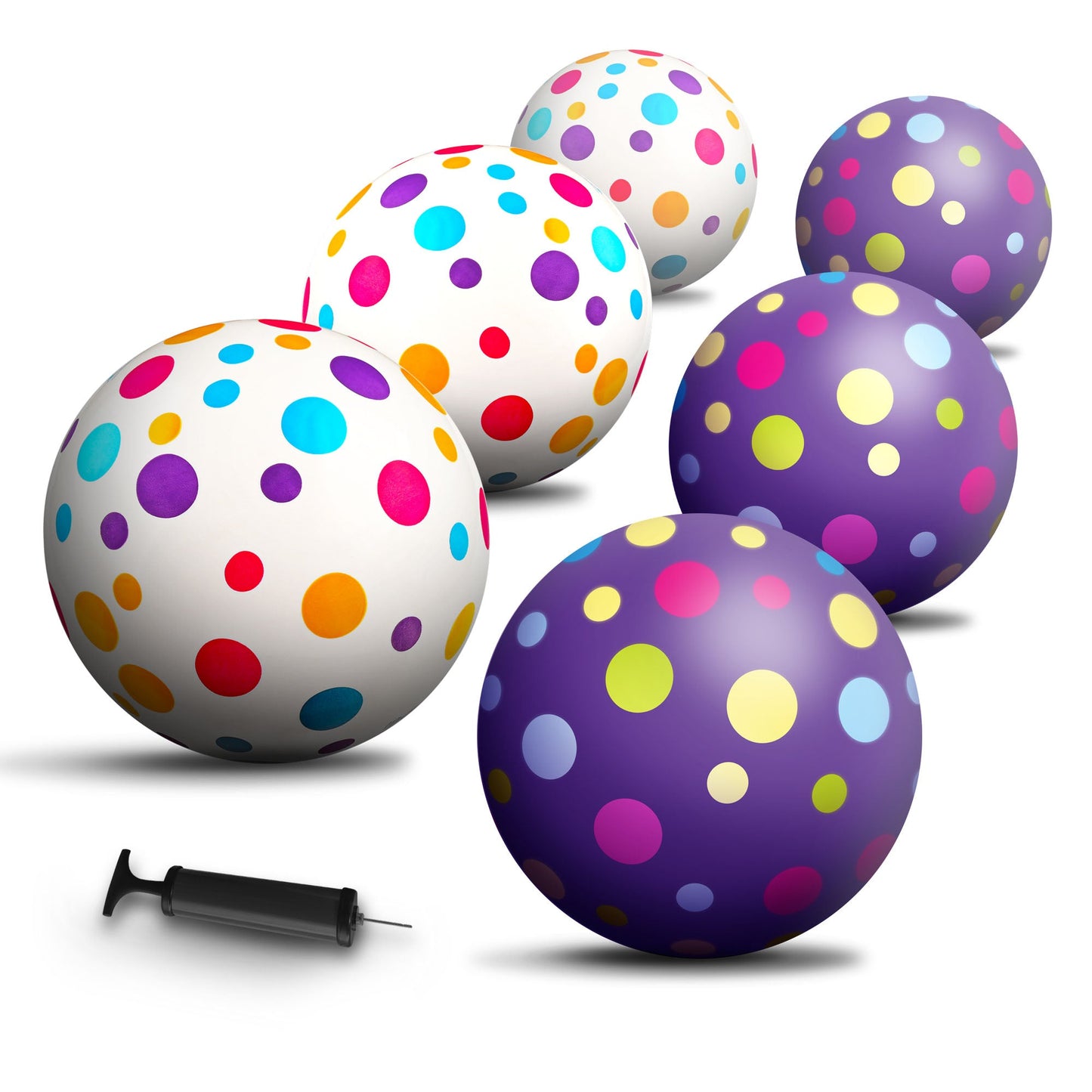 8.5" Polka Dotted Balls - Set of 6