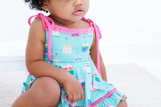 Harlow Smocked Birdie Twirl Bodysuit