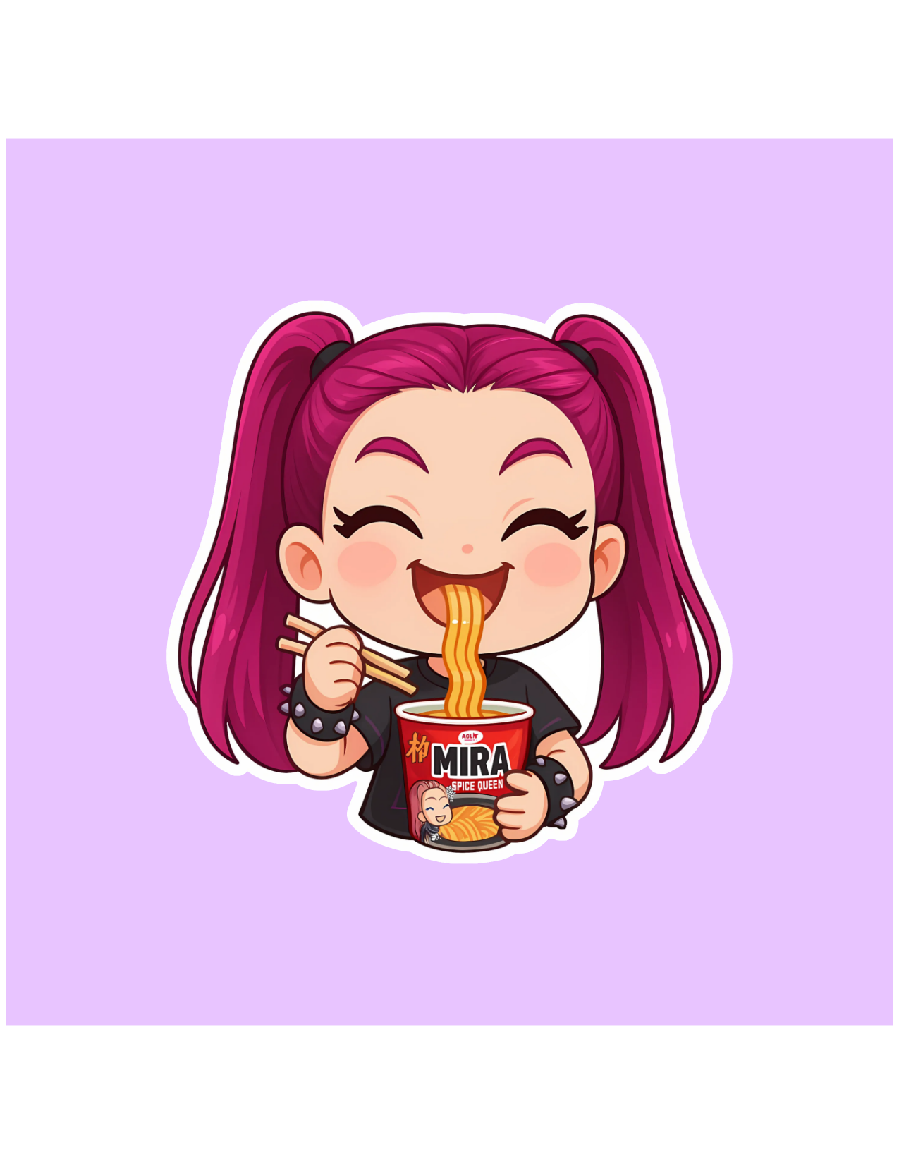 Chibi Mira Ramen Kpop Demon Hunters Inspired Sticker