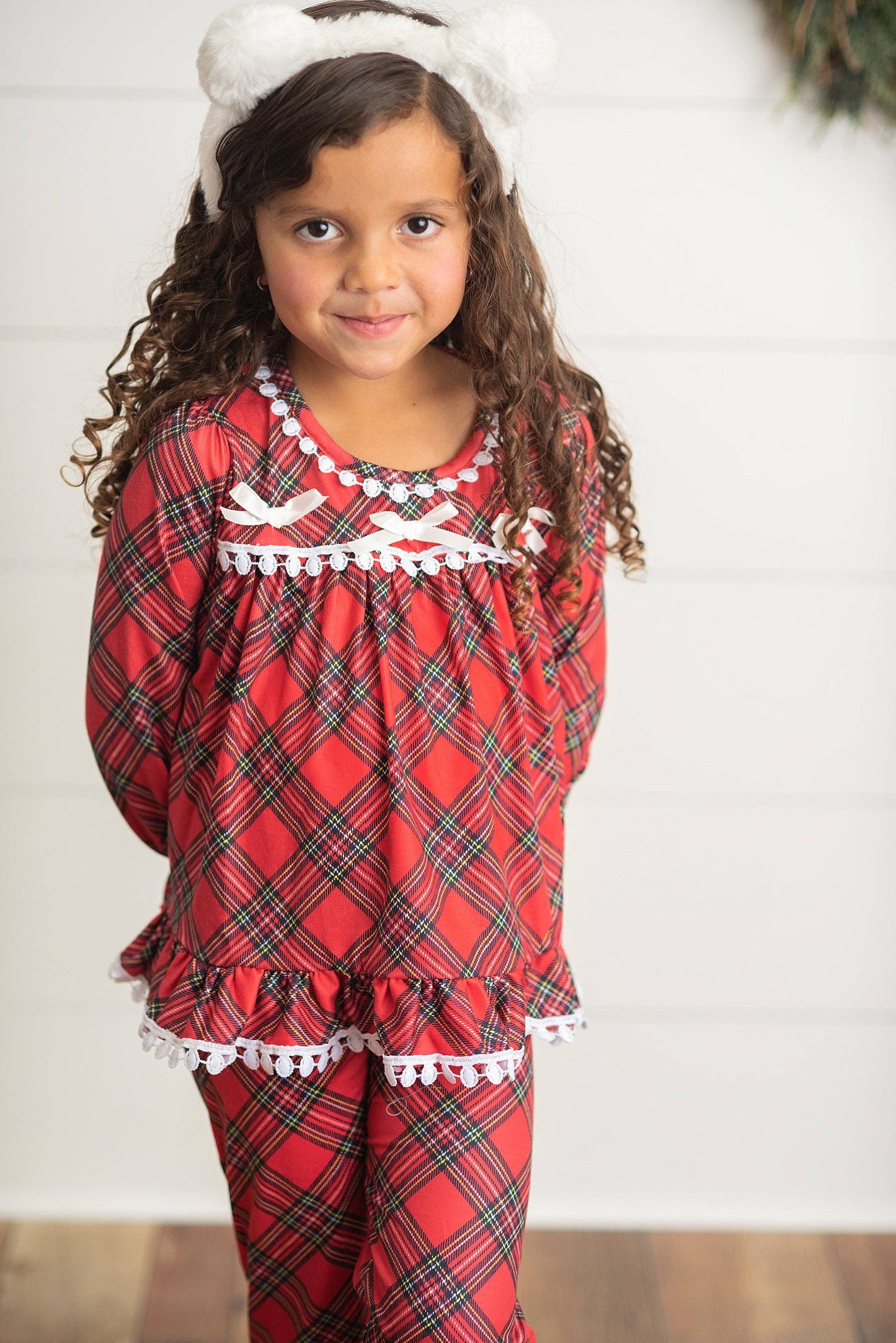 Red Plaid Christmas Lounge Set