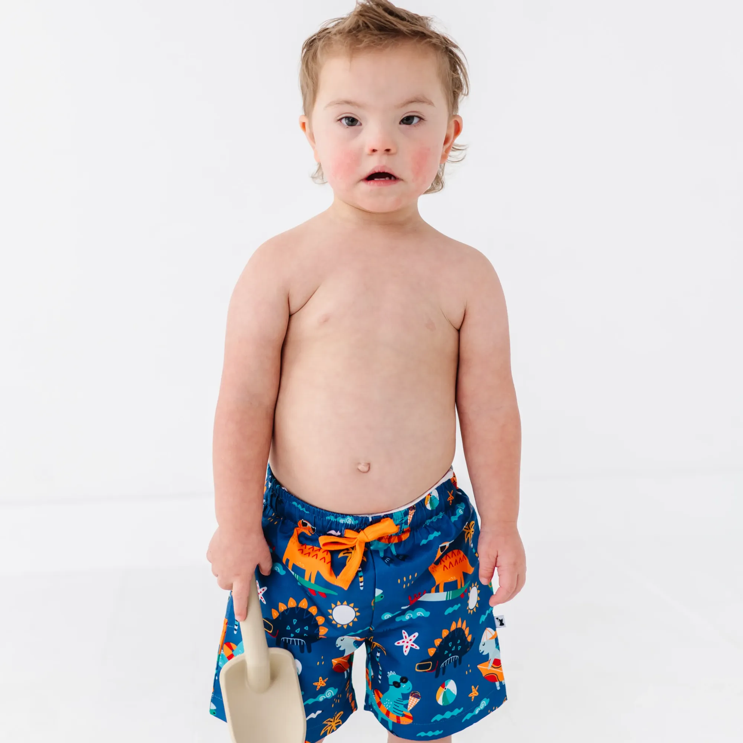 Blue Dino Boys Swim Trunks
