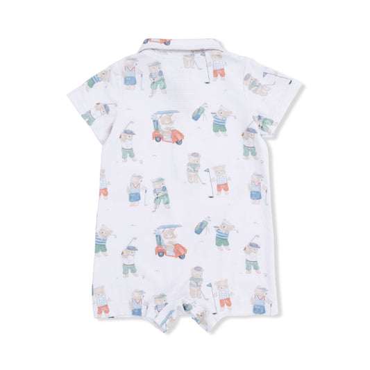 Golfing Teddy Bears - Polo Shortie with Bucket hat