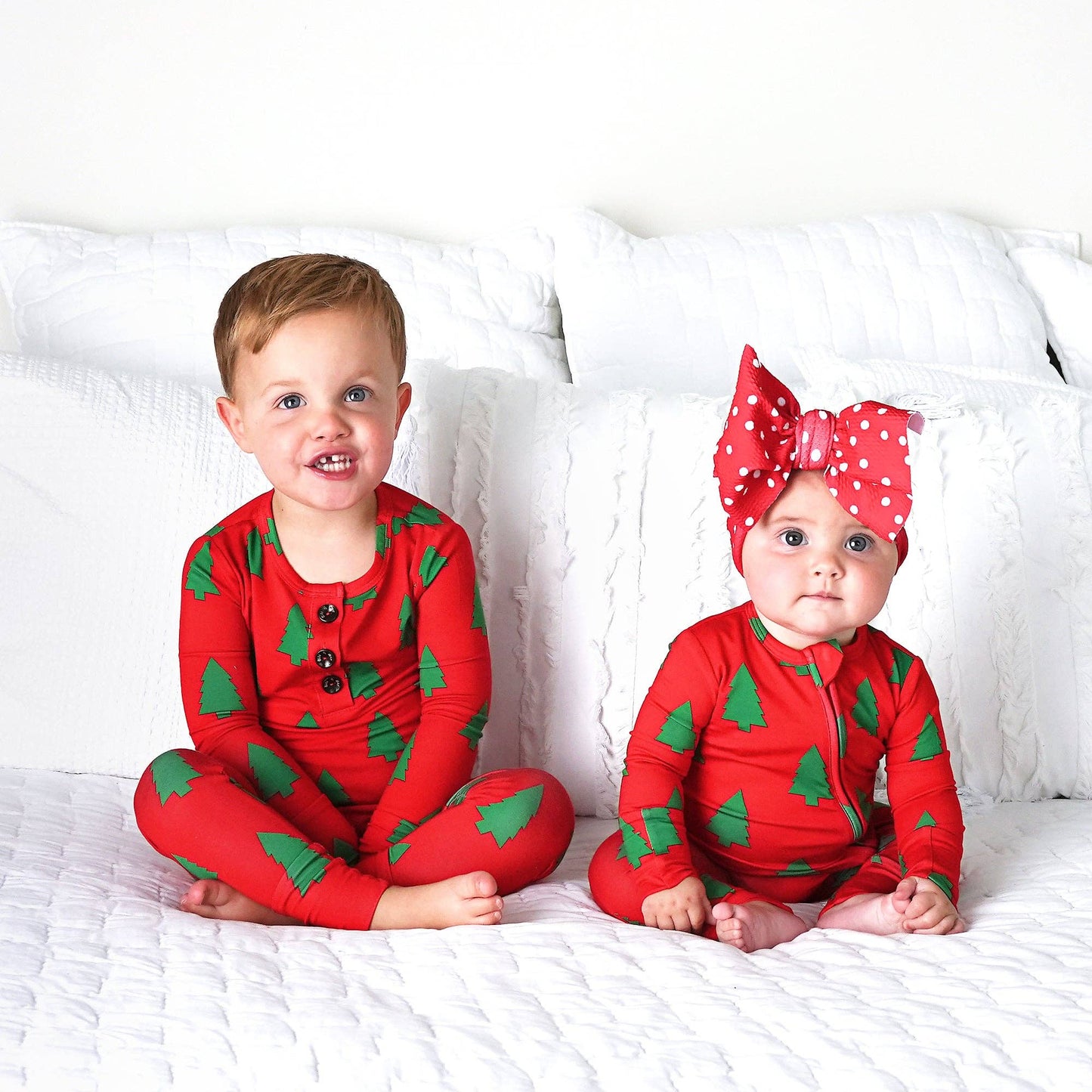 Christmas Trees Convertible Zip Onesie