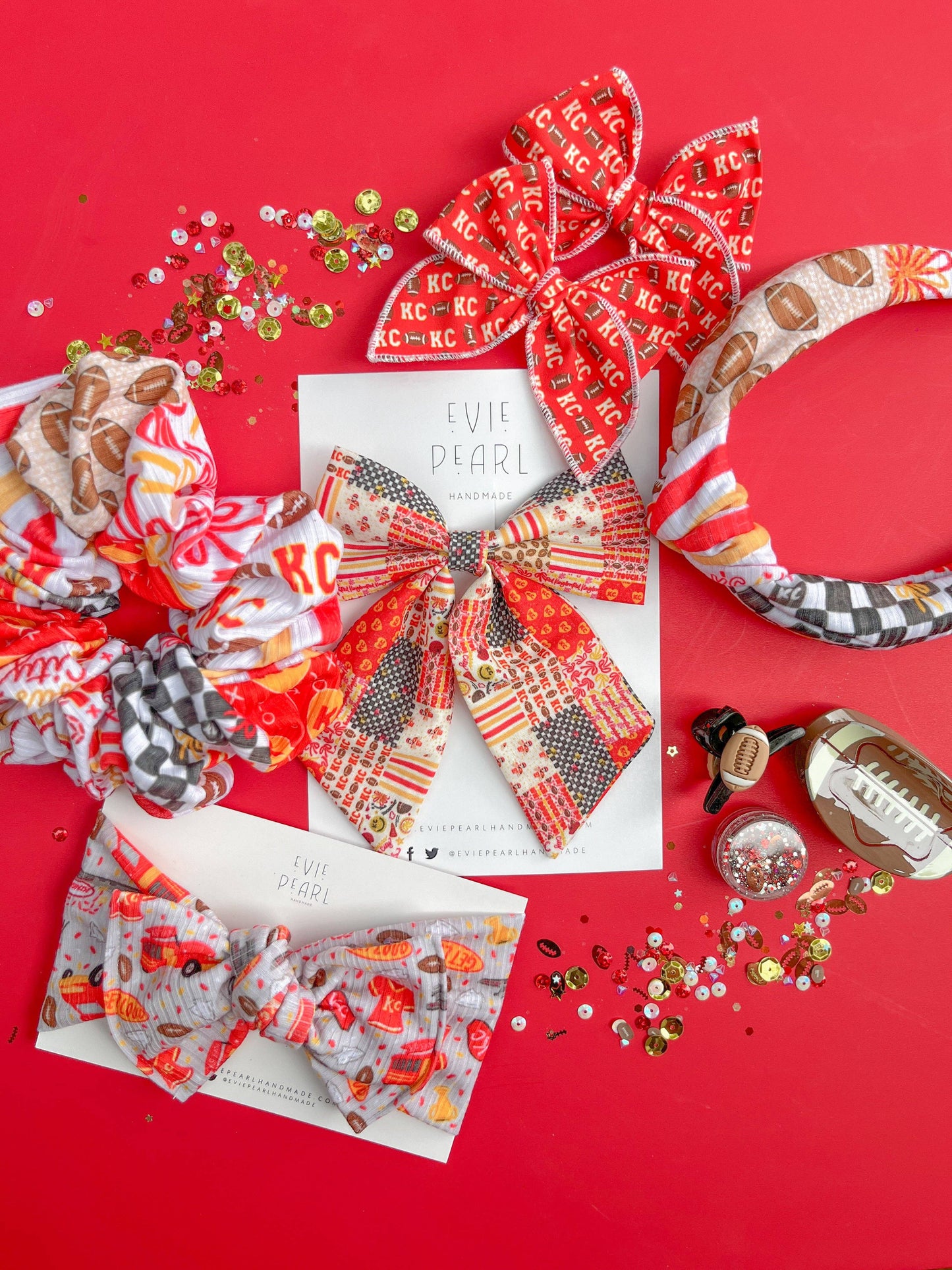 Red KC Football Oversized Bow