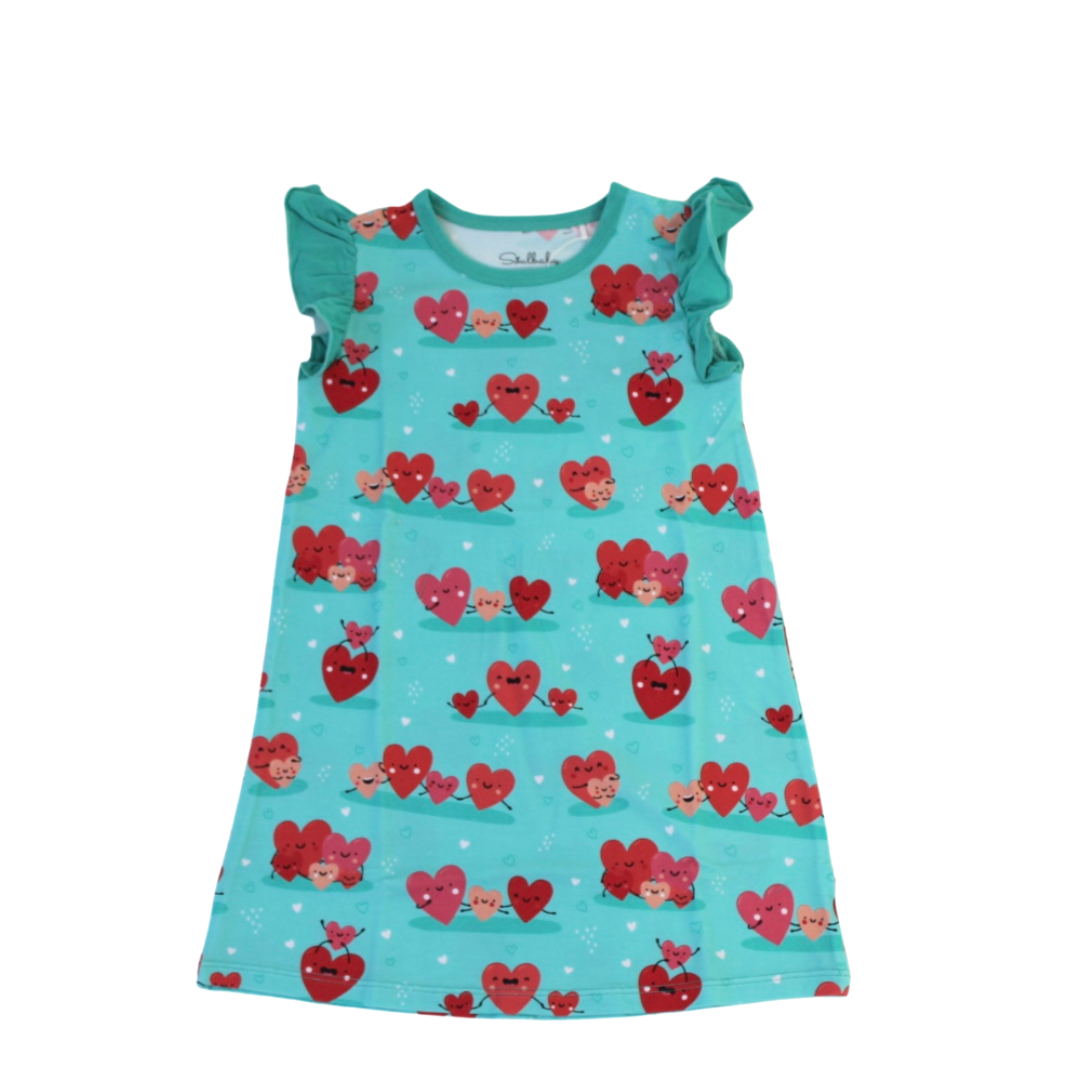Heart Family Flutter Sleeve Nightgown (RUNS SMALL - SIZE UP)