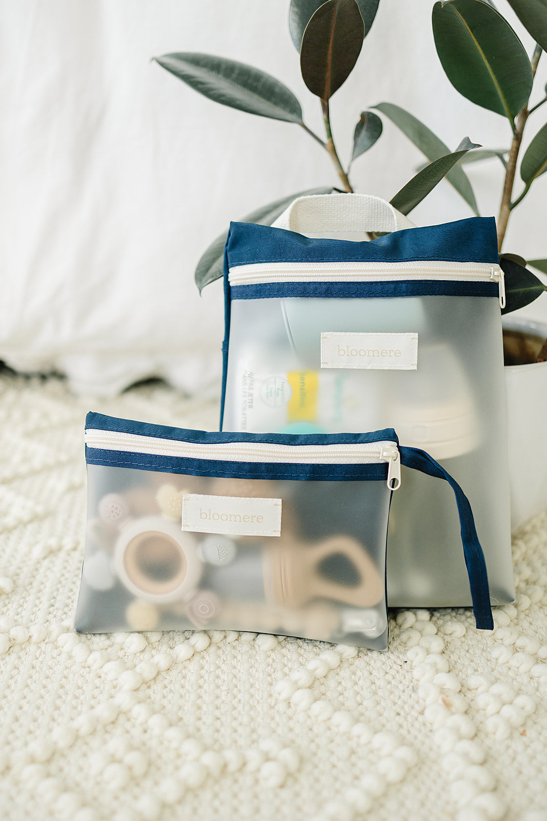 Large Pouch (Pink and Navy)