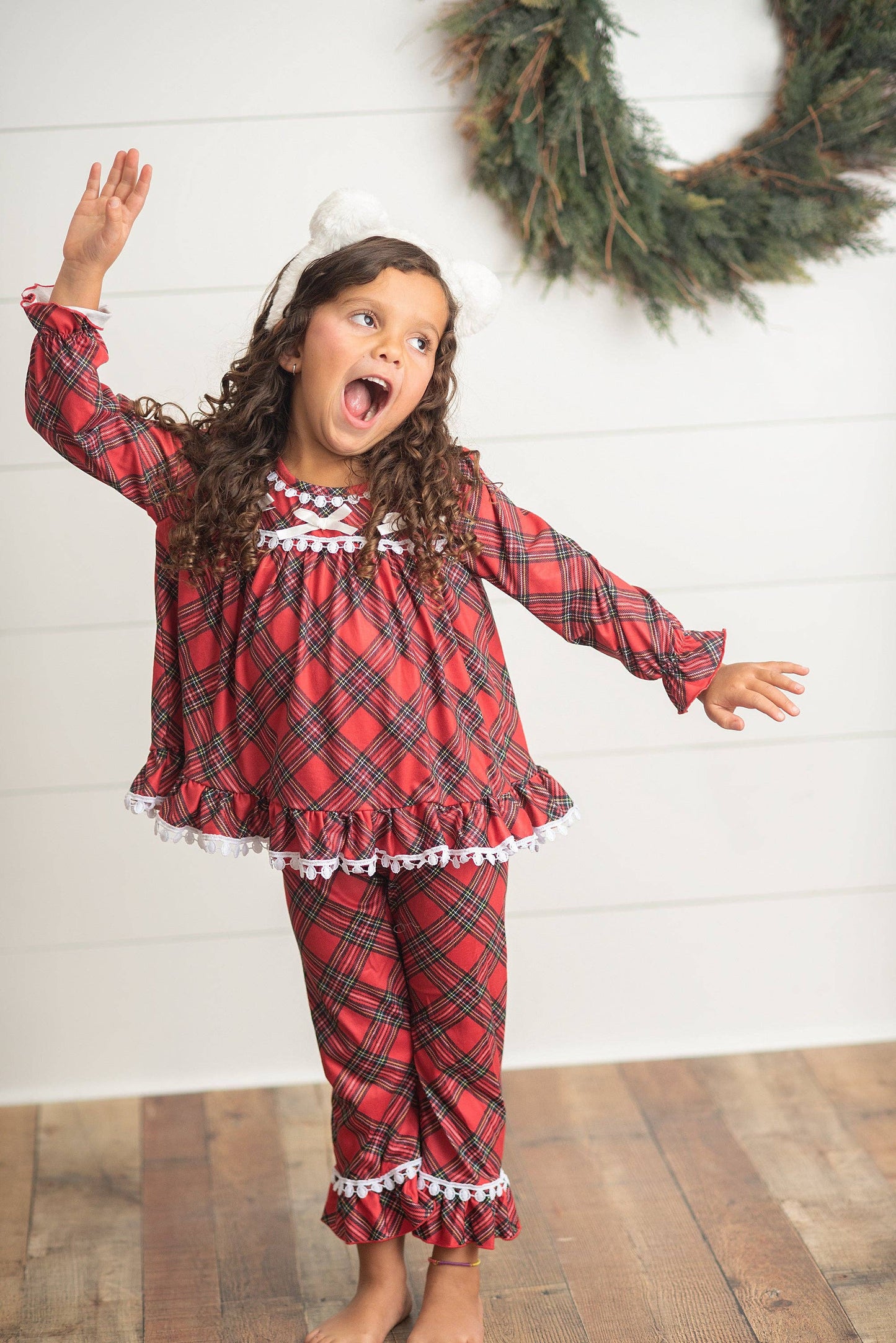 Red Plaid Christmas Lounge Set