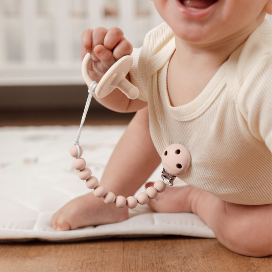 Pacifier Clips in Blush and Mauve, 2 Pack