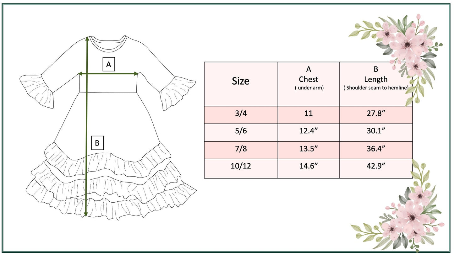 3 Ruffle Teal Floral Dress