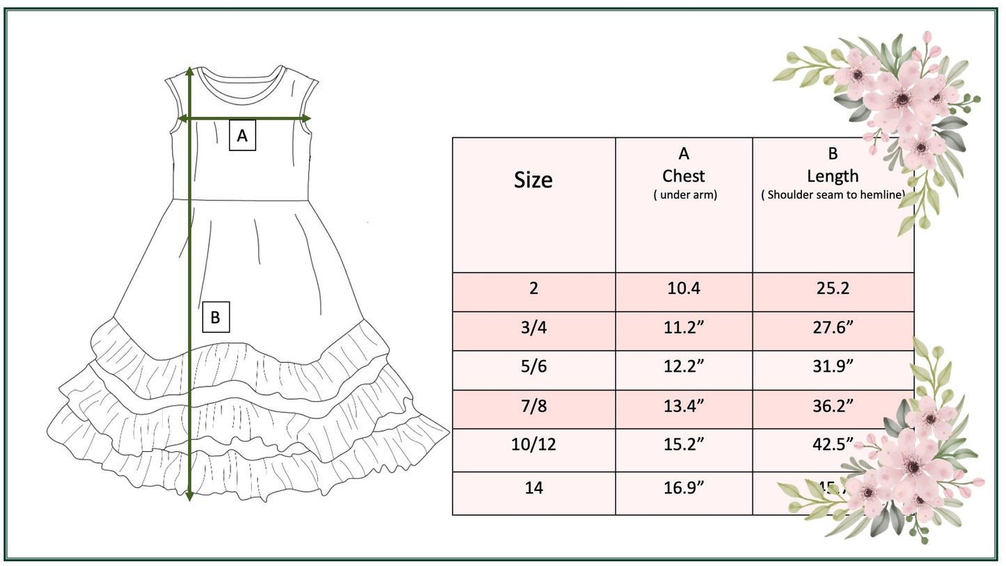 Pink Rose 3 Ruffle Dress