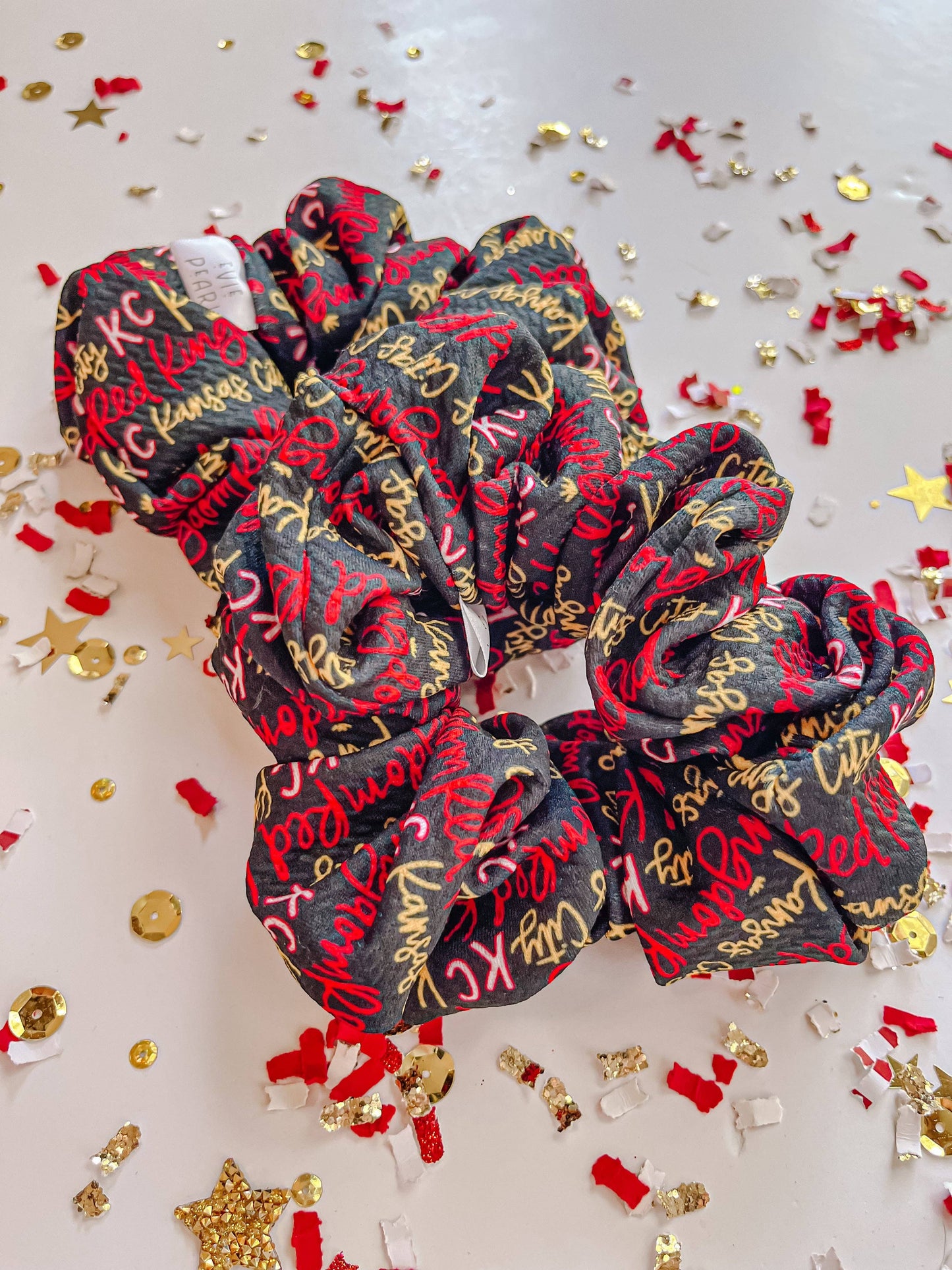 Black KC Red Kingdom Oversized Scrunchy