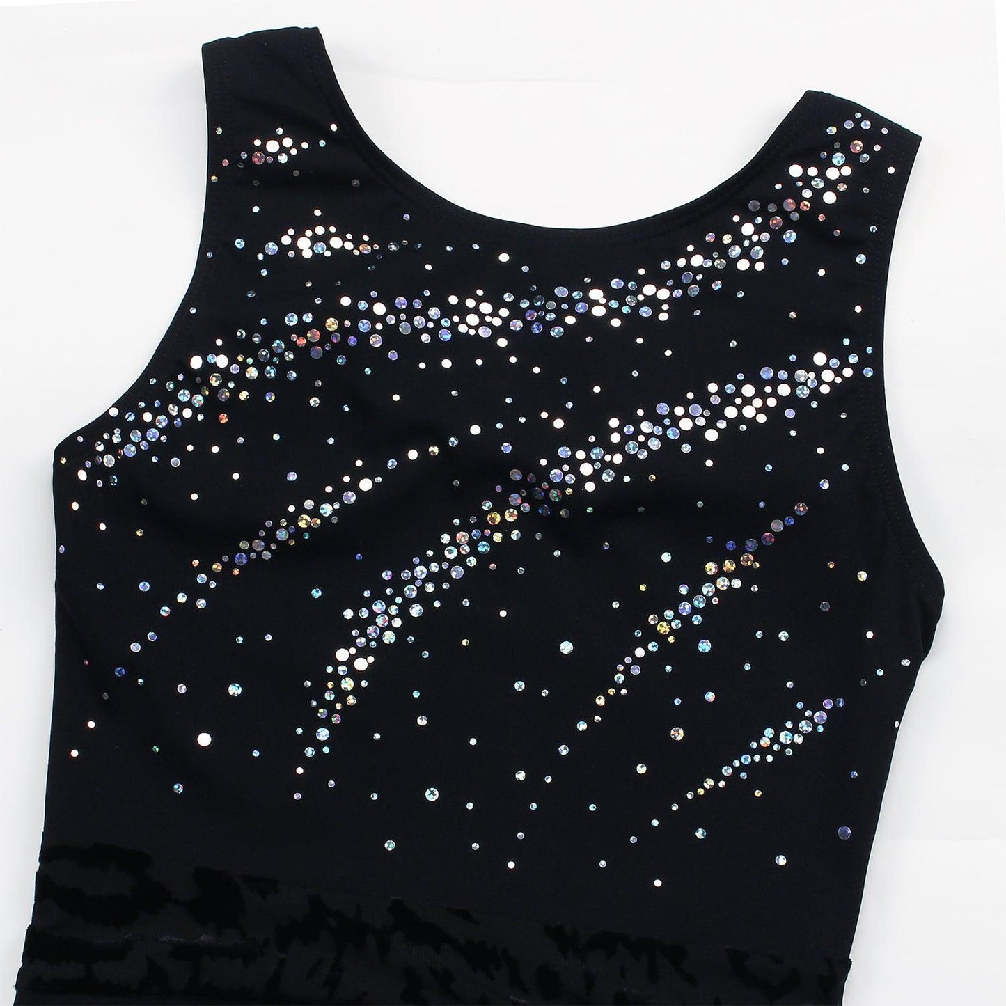 Black Lace Sparkly Sequin Gymnastics Leotards for Girls, Adult, Child With Shorts