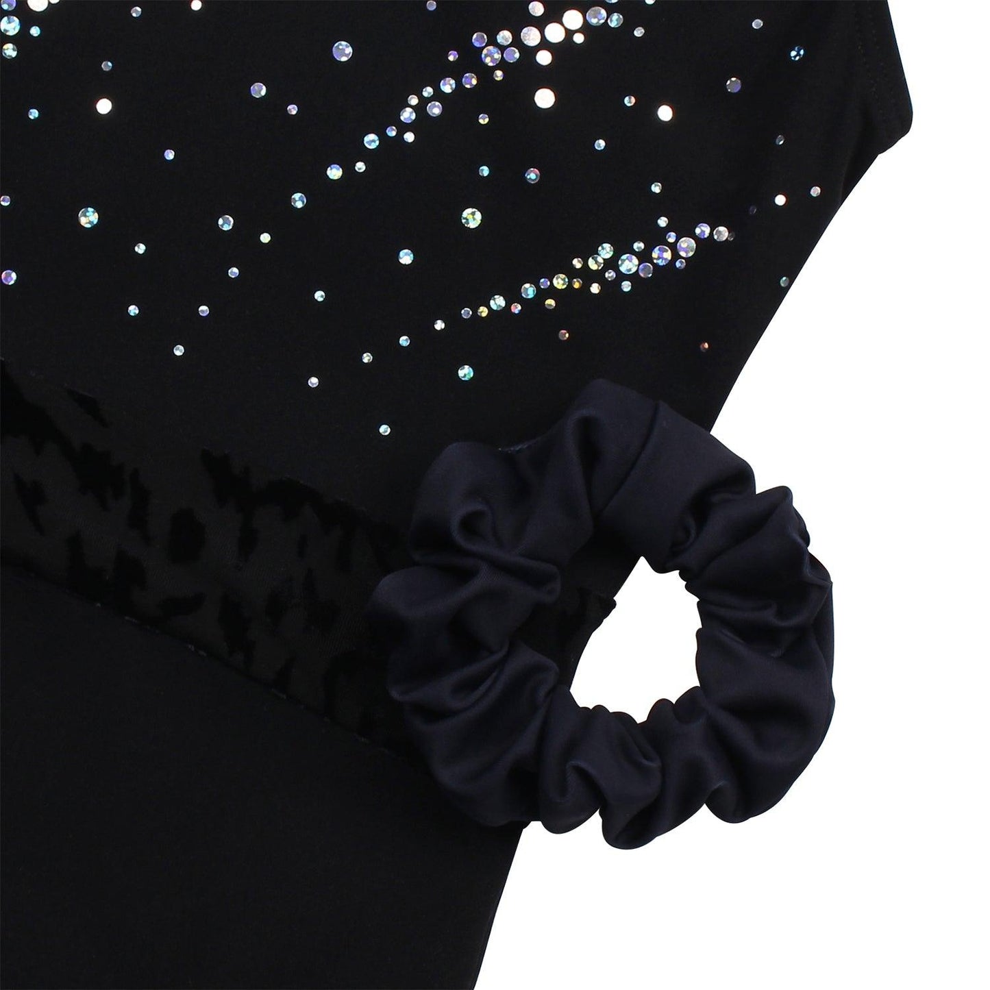 Black Lace Sparkly Sequin Gymnastics Leotards for Girls, Adult, Child With Shorts
