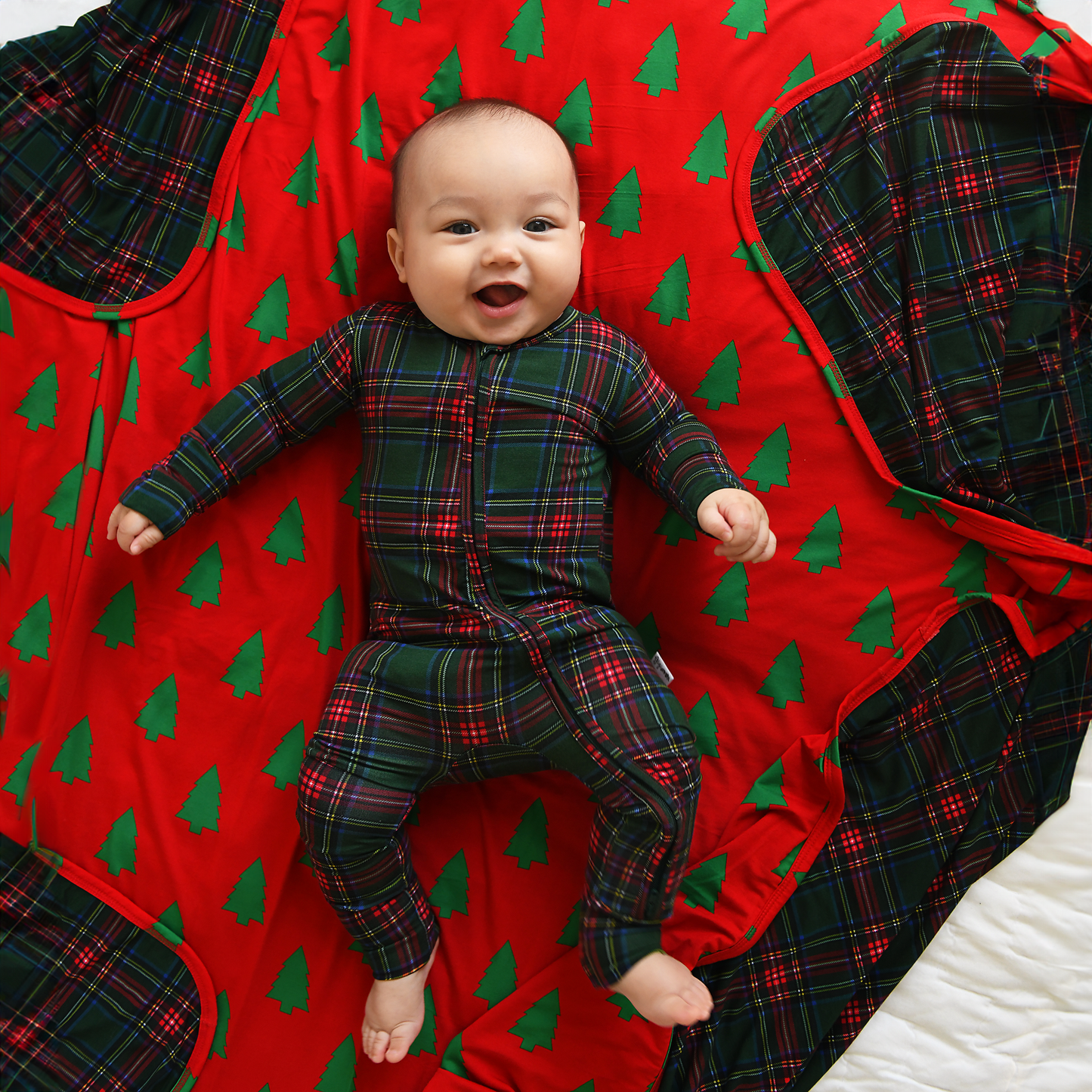 Tartan Convertible Zip Onesie