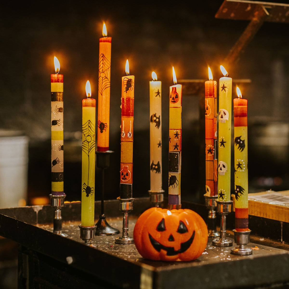 Halloween Painted Candles