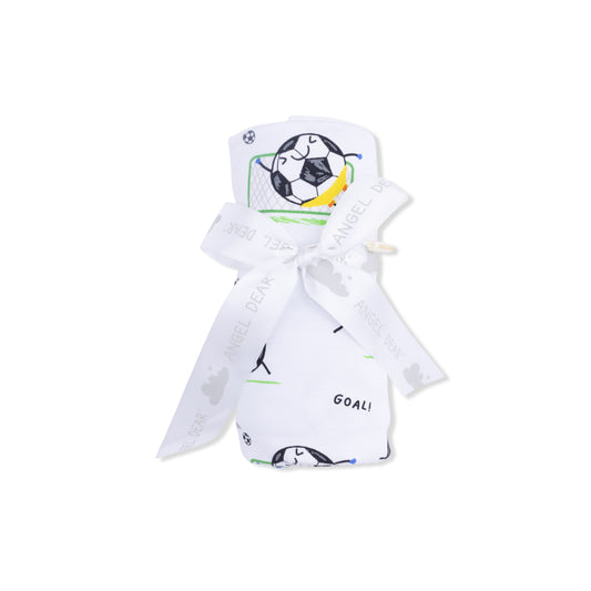 Soccer Balls Playing Soccer Blue - Swaddle Blanket