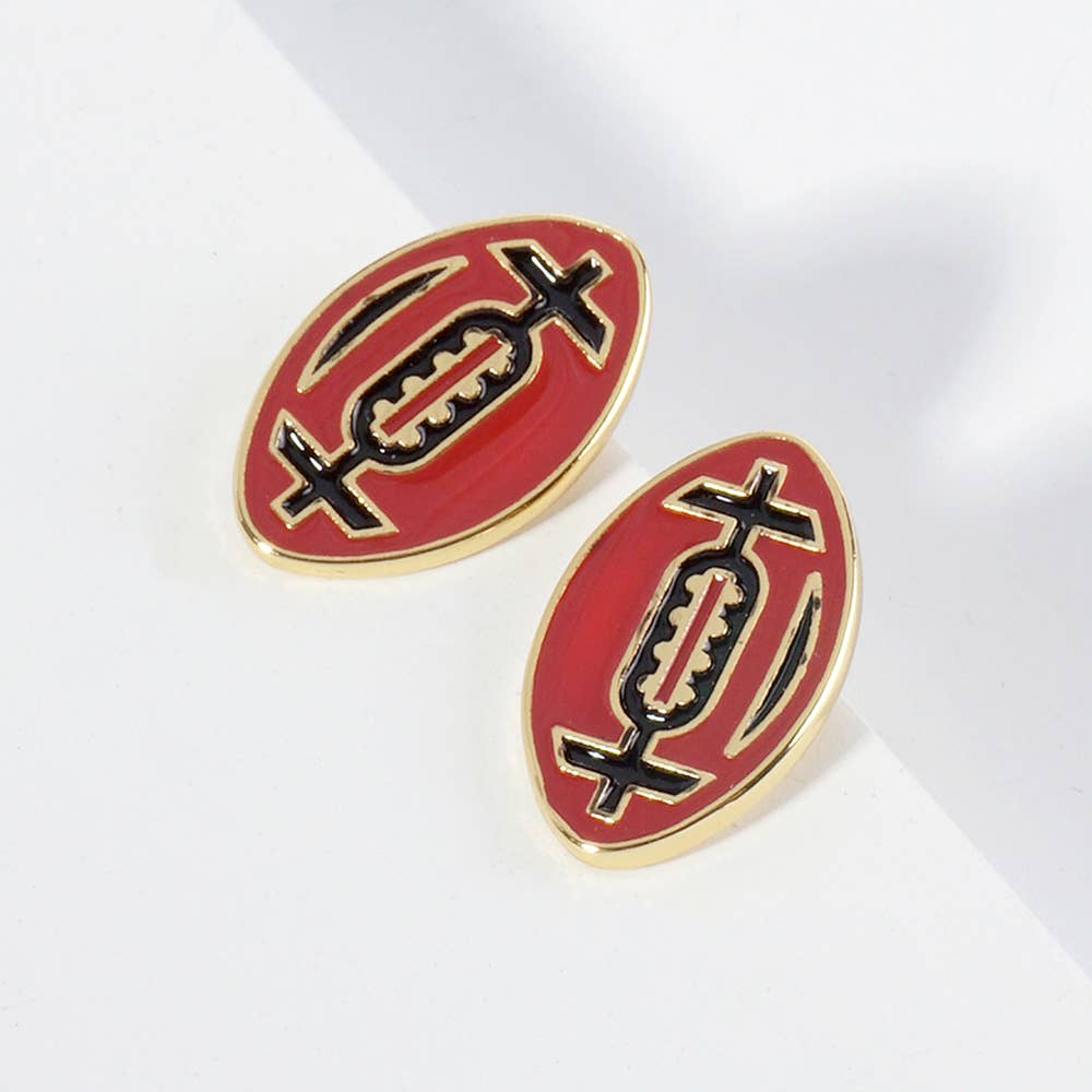 Gold Dipped GAMEDAY Football Stud Earrings