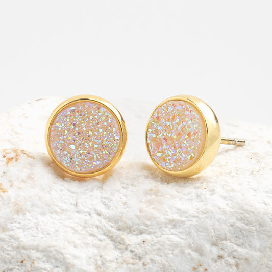 Brittany White Agate Stud Earrings