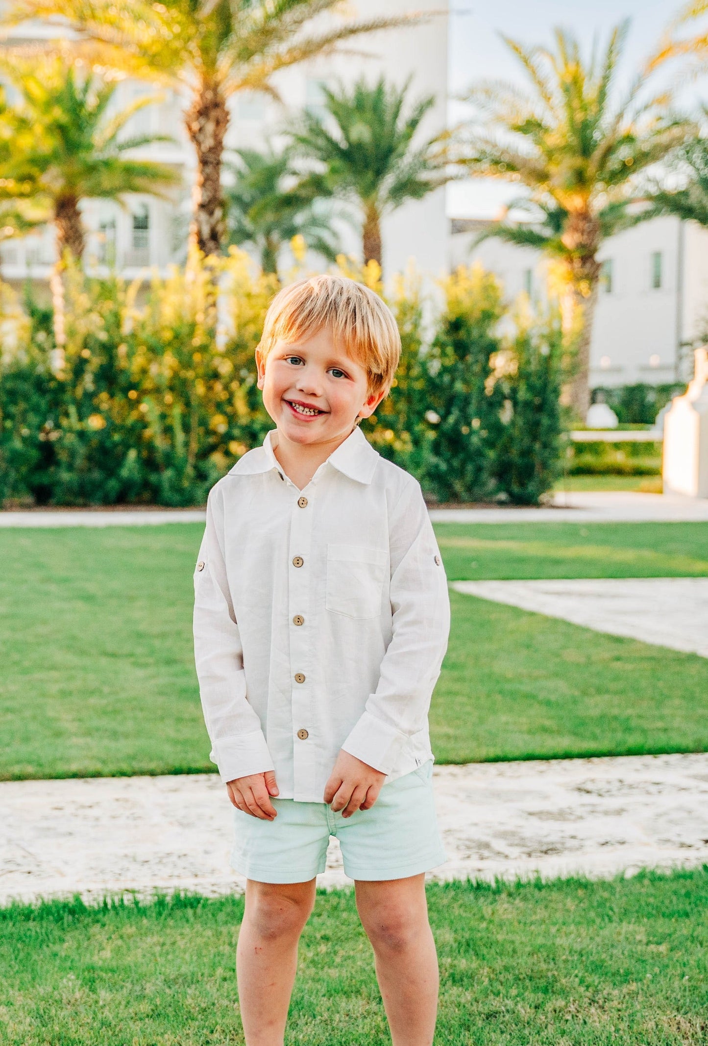 White Bamboo Linen Button-up Shirt