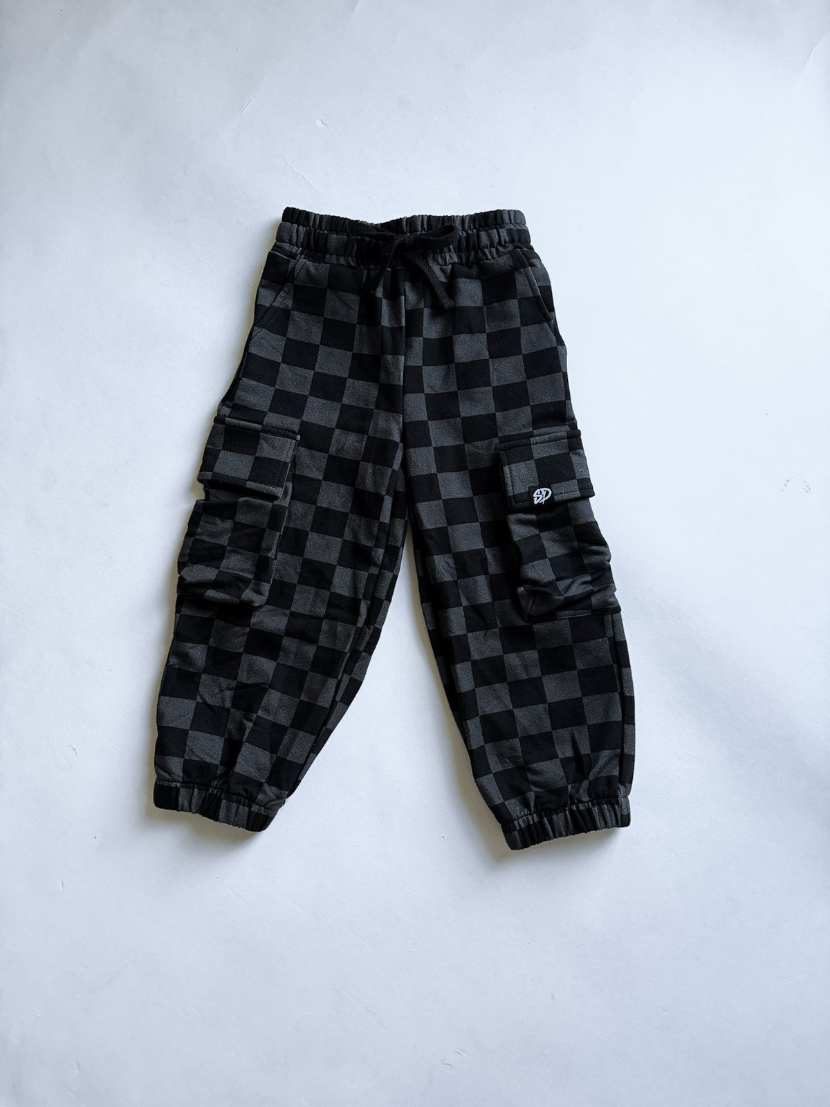 BLACK & GRAY CHECKERED • CARGO SWEATPANTS