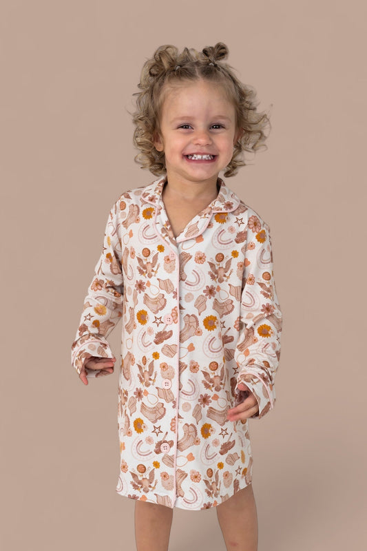 FLOWERS AND BOOTS GIRL'S DREAM GOWN