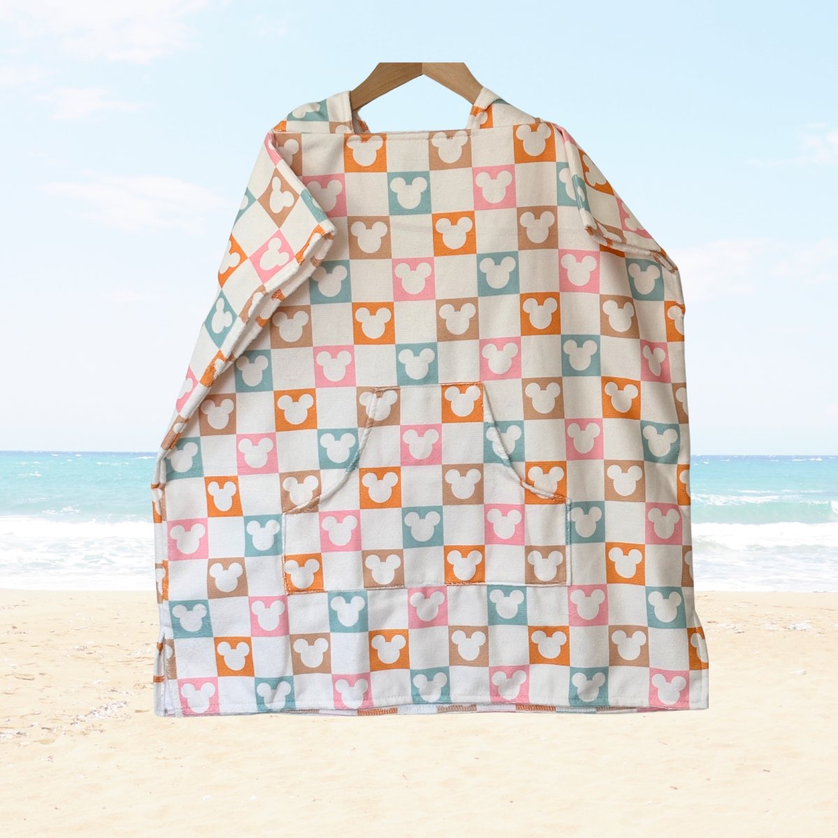 Checkered Magic Toddler & Kids Hooded Towel Pool Poncho