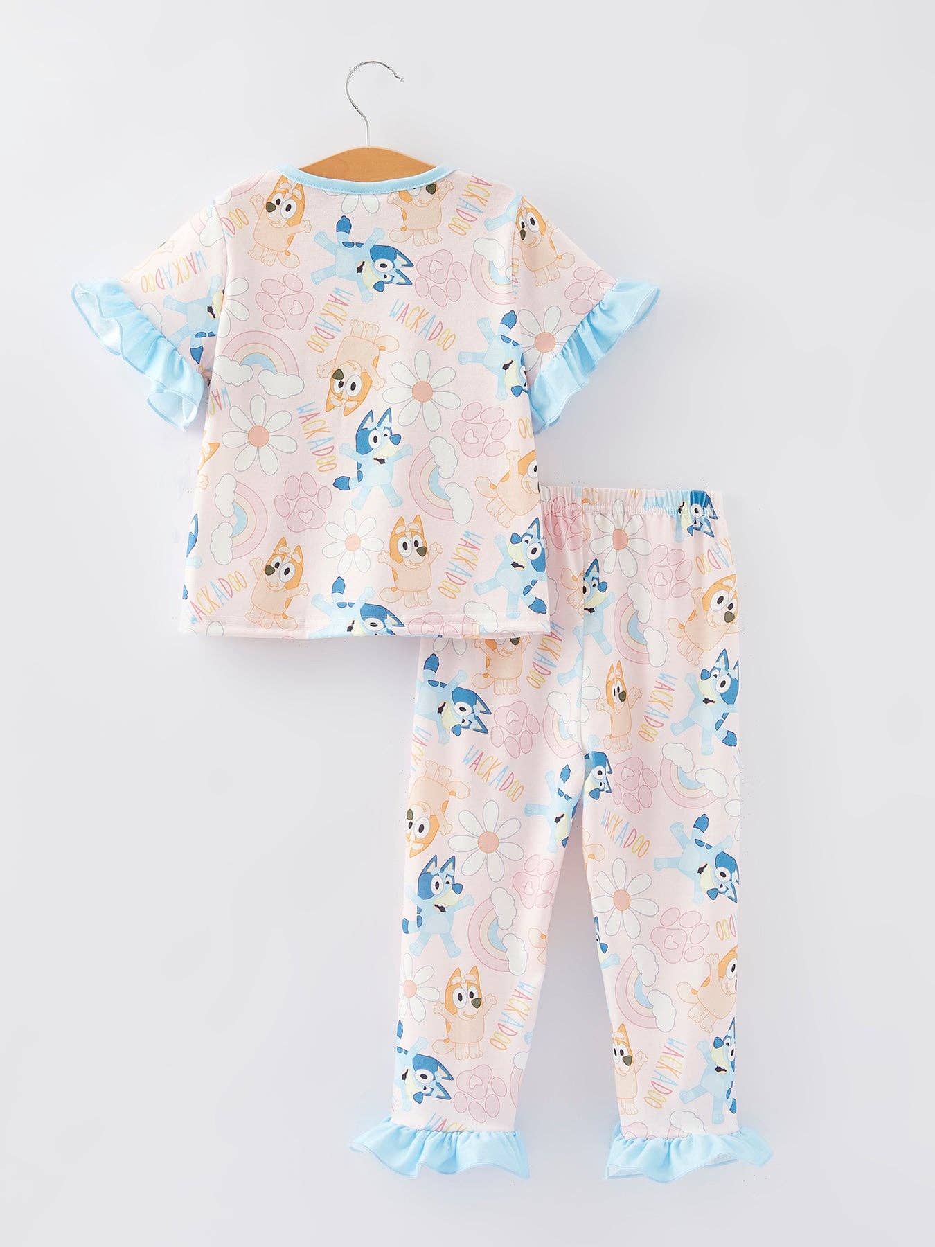 Blue Dog Girls Pajama Outfit Set