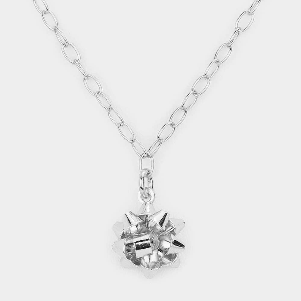 Christmas Gift Bow Necklace