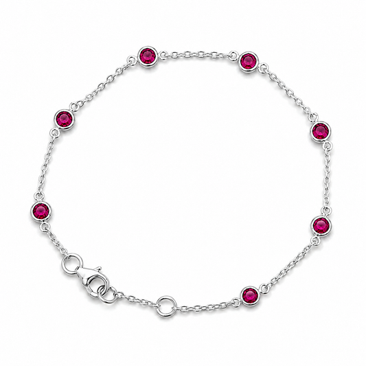 July Birthstone Bracelet: Ruby