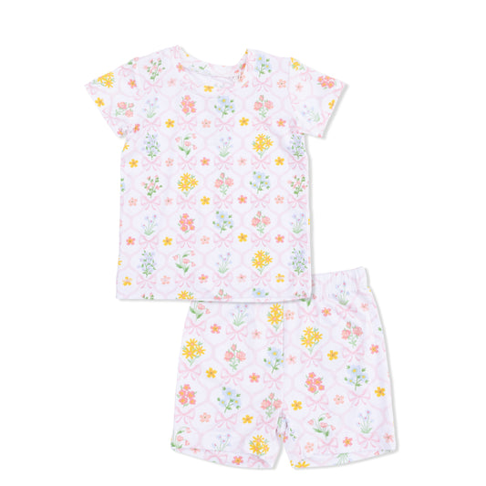 Spring Blooms Bow Trellis - Loungewear Short Set