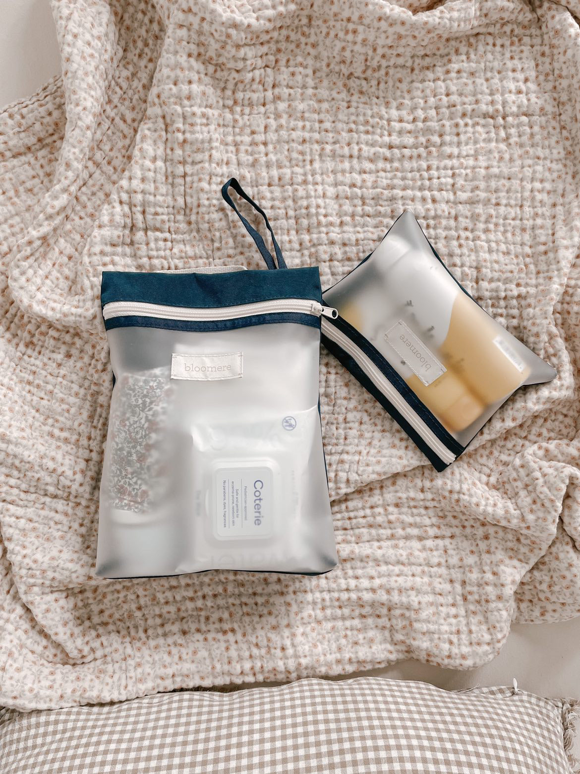 Large Pouch (Pink and Navy)
