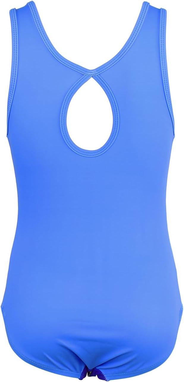 Wave Blue Gymnastics Leotard with Shorts Set for Girls