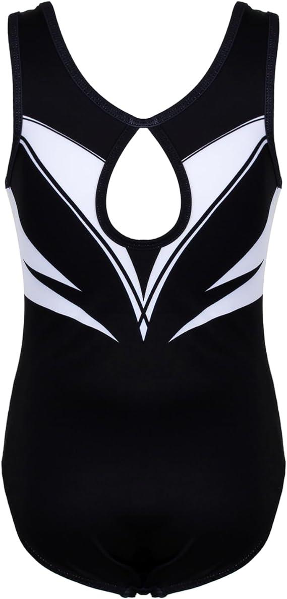 Black and White Starburst Gymnastics Leotard Set