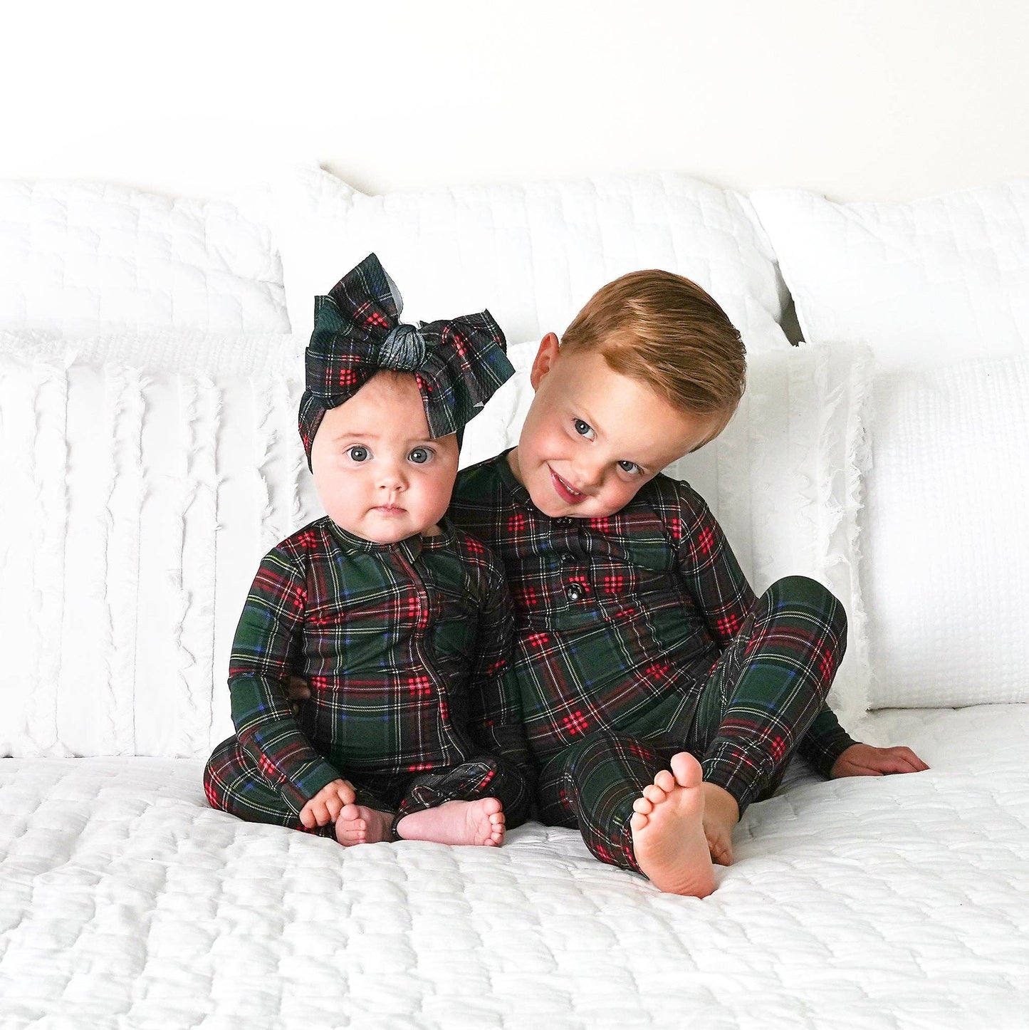 Tartan Convertible Zip Onesie