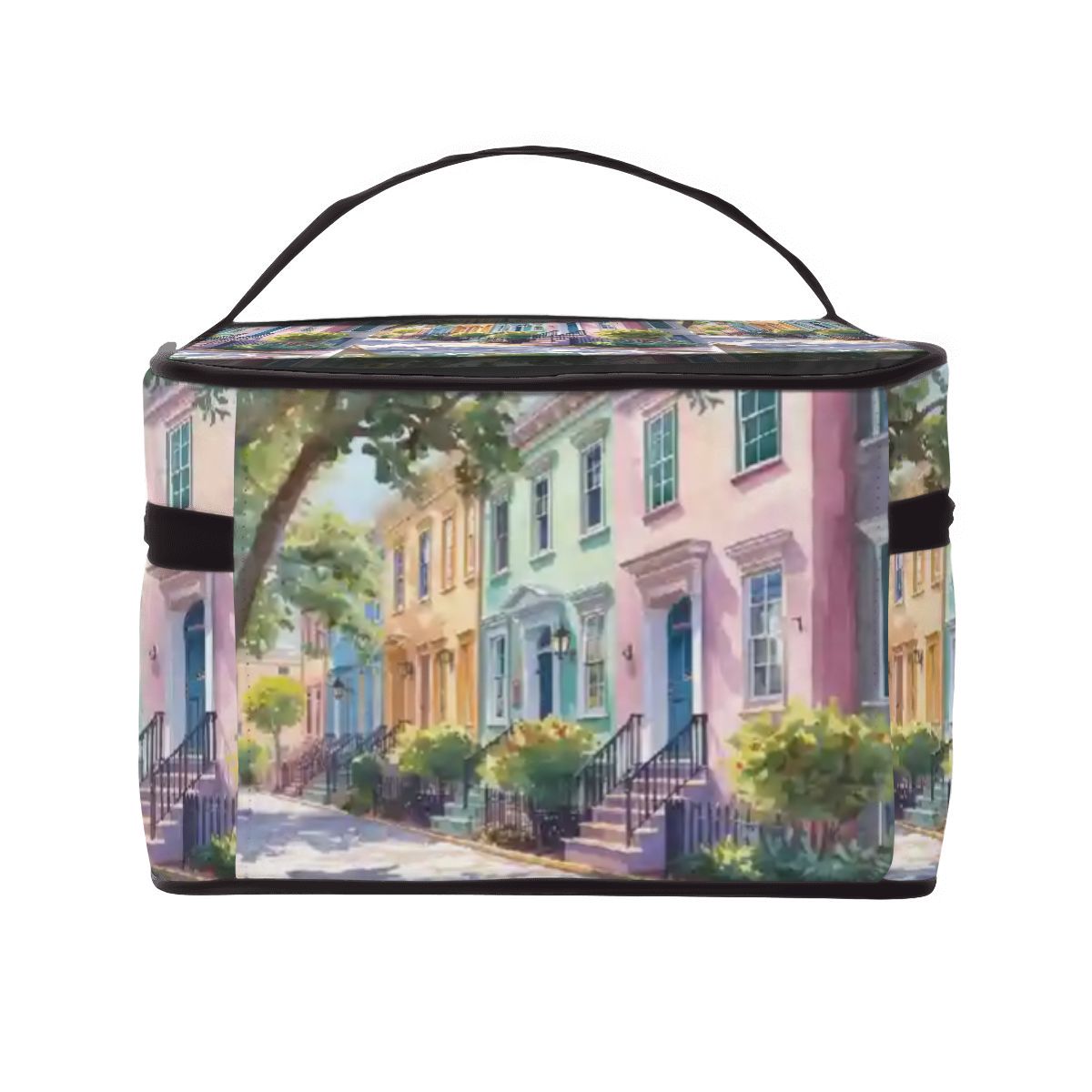 Charleston South Carolina Mahjong Tile Bag, Rainbow Row Designed