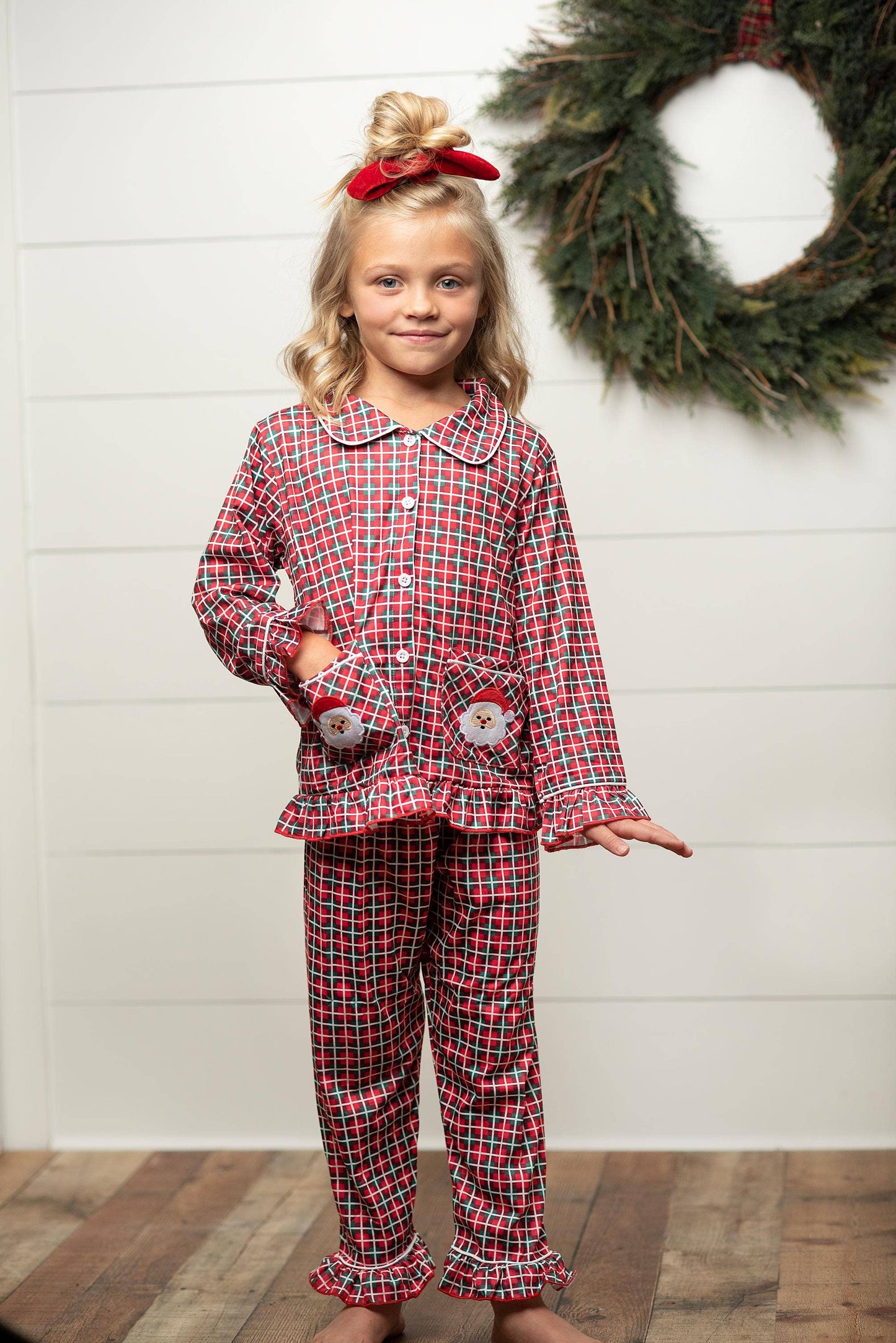 Santa Plaid Pocket Lounge Set