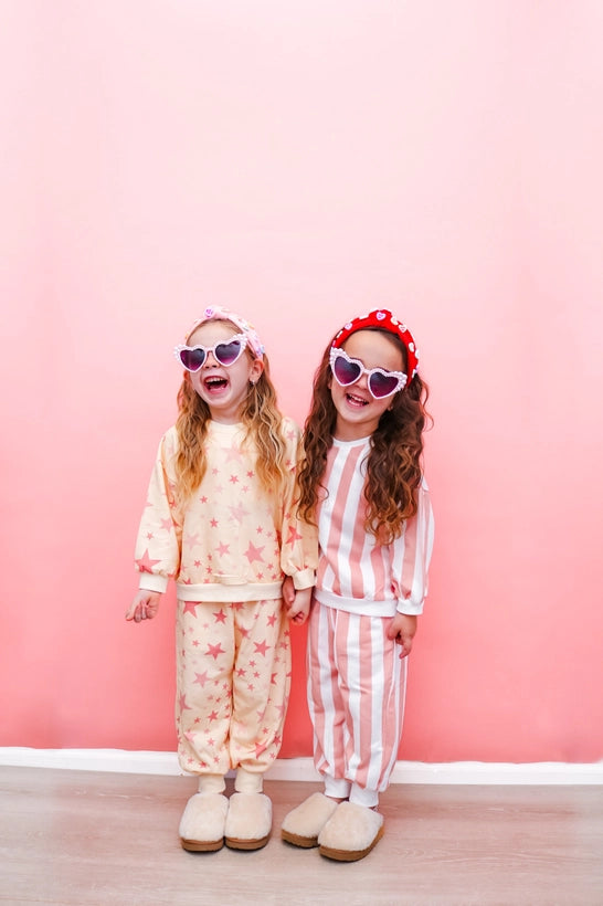 Pink and White Stripe Lounge Set