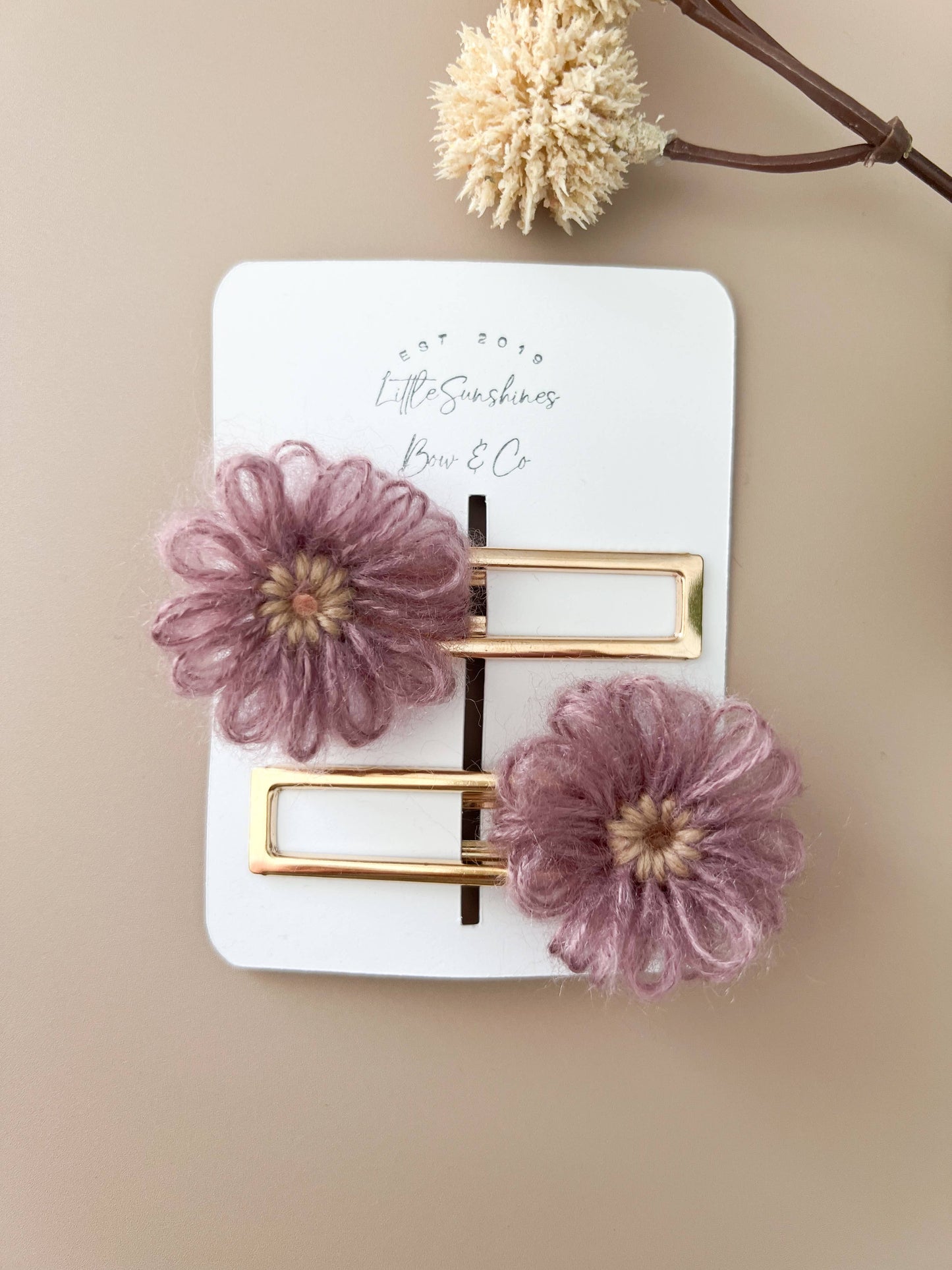 Loop Flower Hair Clips- Set of 2