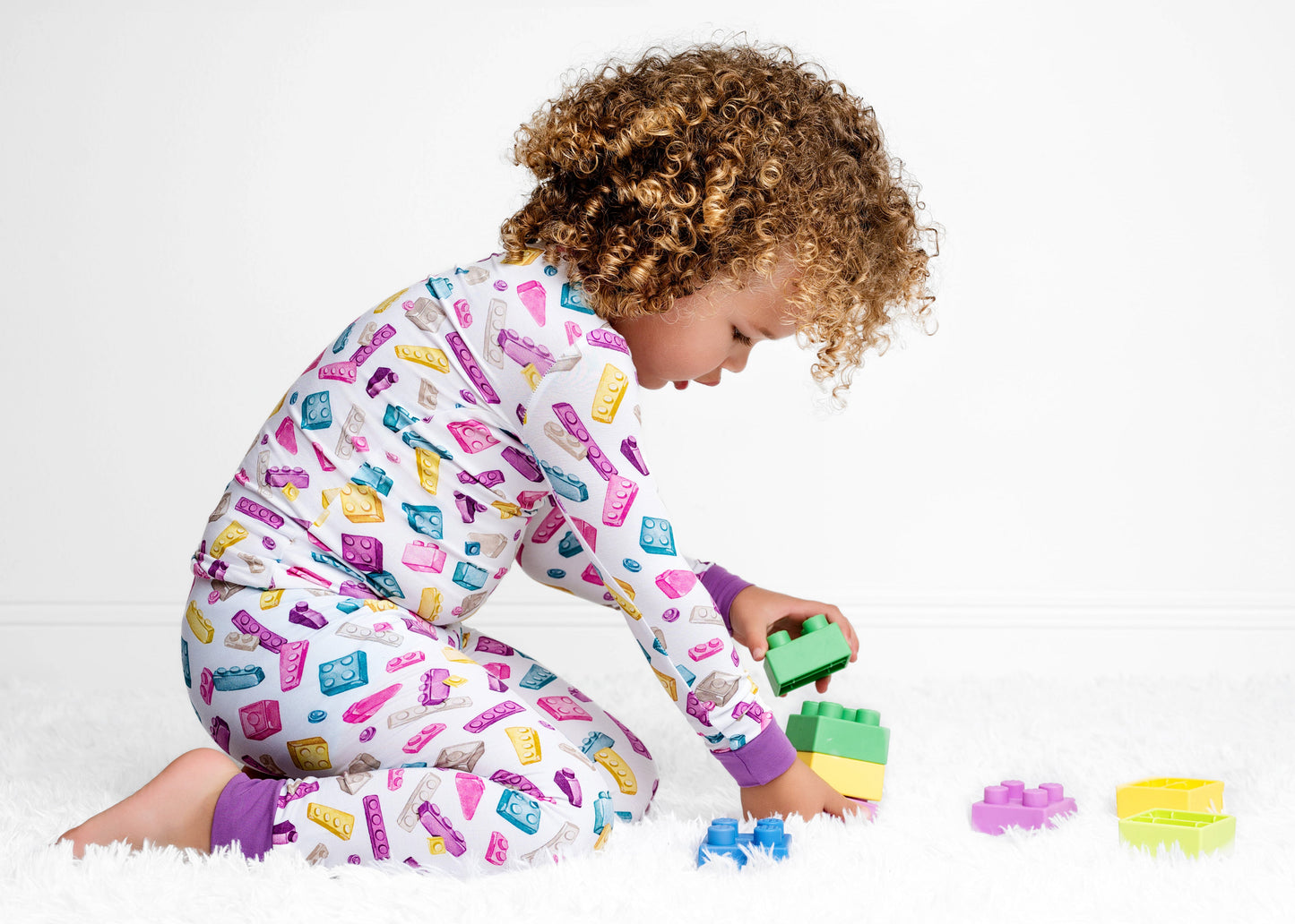 Block Party (Purple) Long Sleeve Pajama Set