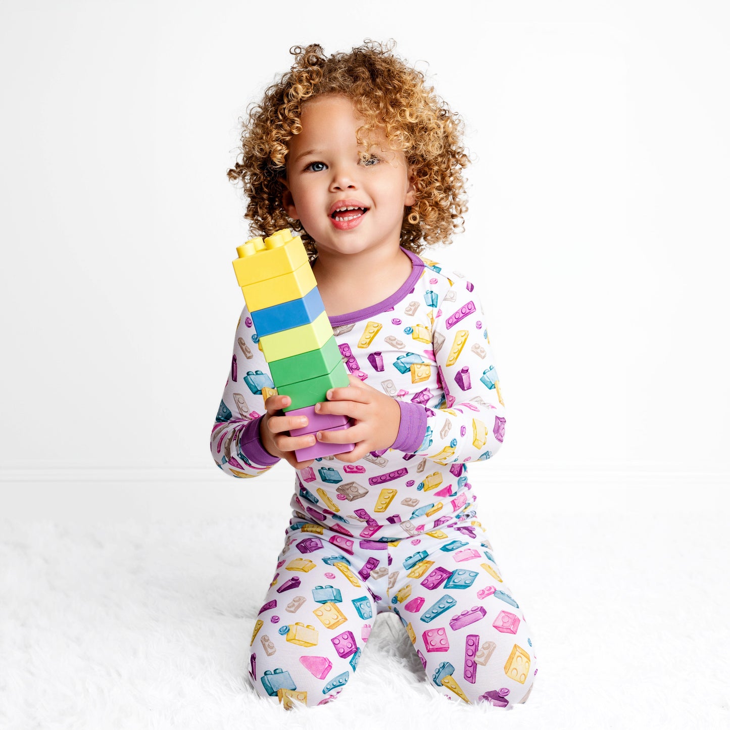 Block Party (Purple) Long Sleeve Pajama Set