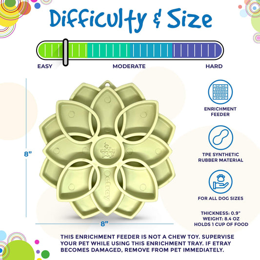 Mandala Softie eTray Shallow Slow Feeder Dog Bowl with Suction Cups | USA Made