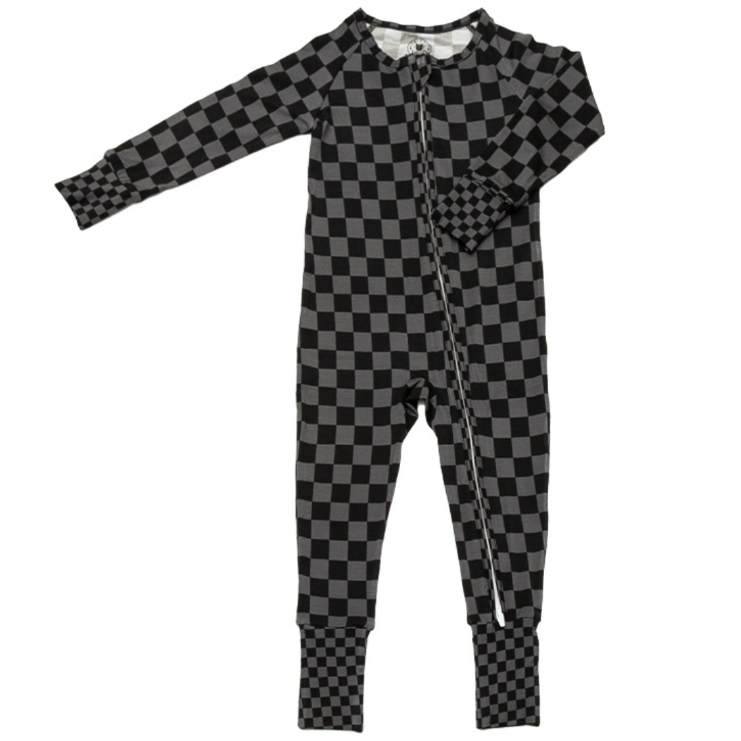 Stealth Checker Zip Up Pajamas / PREORDER - SHIPPING OUT BETWEEN MAY 12-16