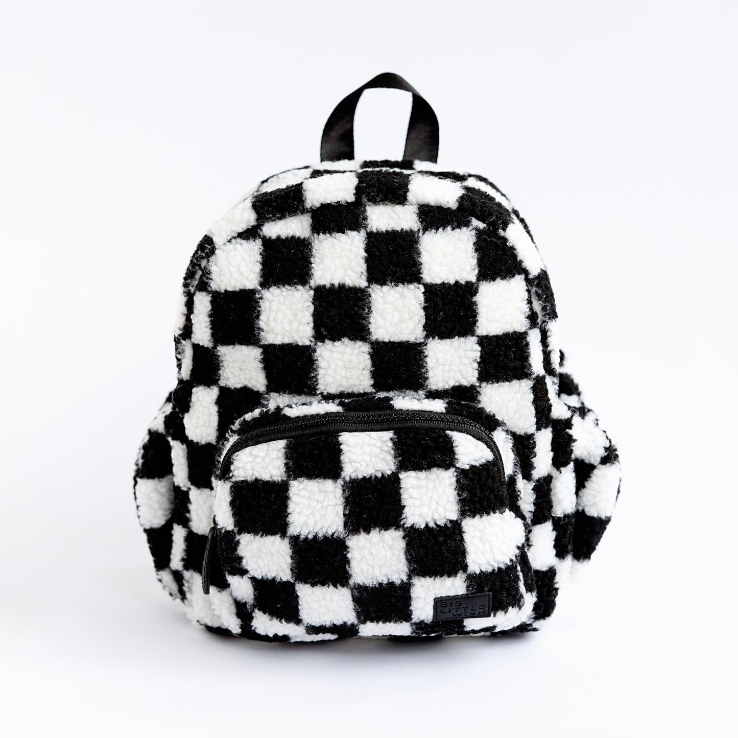 Mini Backpack- Sherpa Black & White Checkered