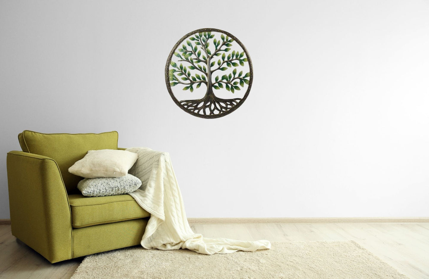 Green Tree of Life Metal Art